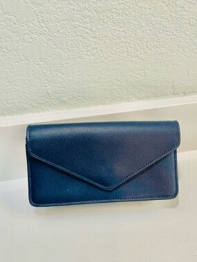 Leatherology Envelope Clutch Wallet in Deep Blue